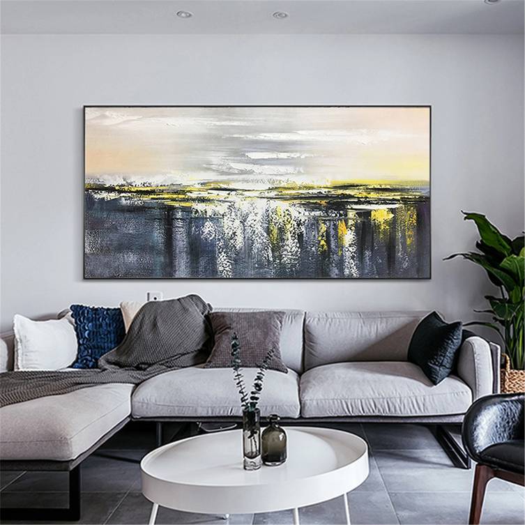Gold Handmade Original Leaf Your Contemporary Bedroom Abstract EEZ06